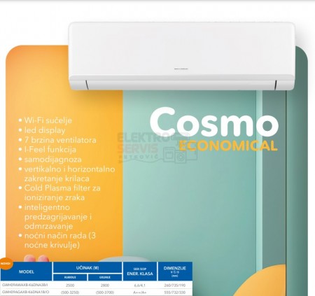Gree Economical Cosmo GWH09AWAXB inverter klima uređaj 9 -15°C Velika